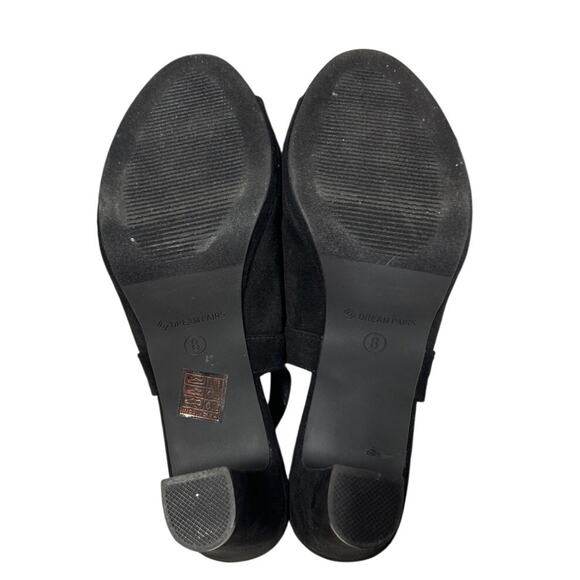 Dream Pairs Womens Size 8 Black Faux Suede Open Toe 3.5" Heel Slingback Shoes - Picture 6 of 6